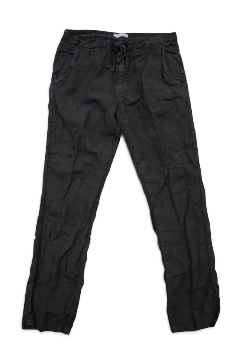 Luca Faloni Lipari Pants Mens 32x30 Black Linen Drawstring Chino Made Italy
